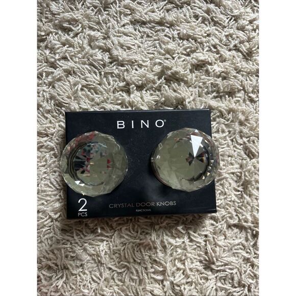 NWT BINO Crystal Door Knobs BRUSHED NICKEL One Set Round Crystal Balls - Picture 1 of 13